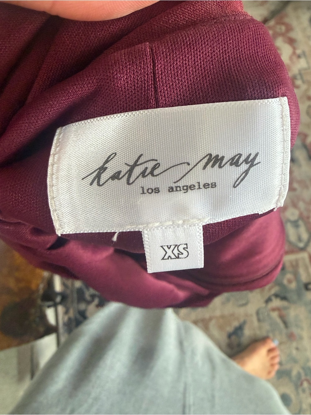 Katie May Burgundy Long Sleeve Backless Midi Dress - Picture 4 of 4